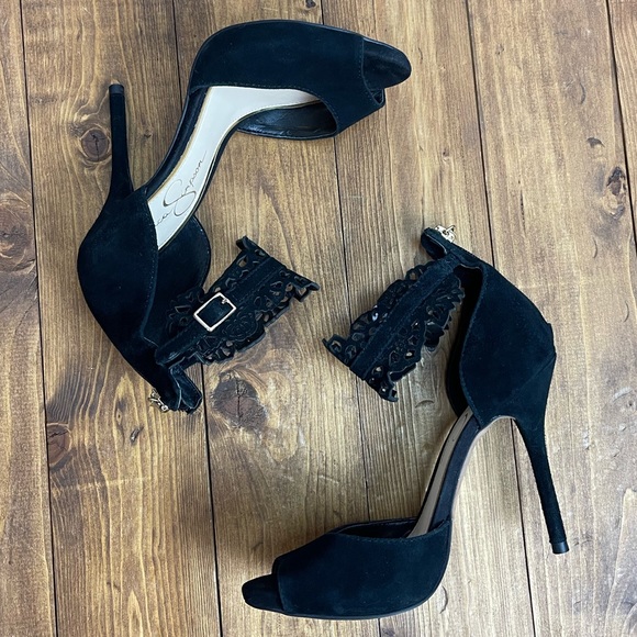 Jessica Simpson Bonney heels size 5.5M black stilettos - Picture 2 of 9